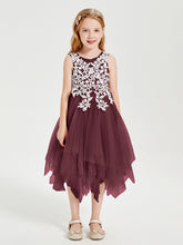 Robes de Demoiselle d'Honneur Junior en Tulle à Longueur de Mollet Cabernet