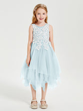Robes de Demoiselle d'Honneur Junior en Tulle à Longueur de Mollet Brume