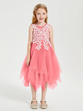 Robes de Demoiselle d'Honneur Junior en Tulle à Longueur de Mollet Pastèque
