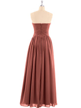 Mousseline Robe Demoiselle d'honneures Bustier à Plis Croisés terracotta