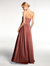 Robes Sans Bretelles Col en Cœur Mousseline terracotta