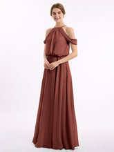 Licou Hors De l'Épaule Robe Avec Blouson Corsage terracotta
