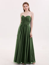 Sans Bretelles Robe Demoiselle d'honneur avec Col en Cœur Olive Verte