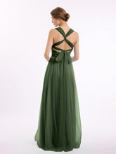Convertible Dos Longueur Au Sol Tulle Robes Olive Verte