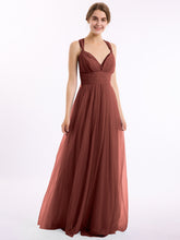 Convertible Dos Longueur Au Sol Tulle Robes terracotta