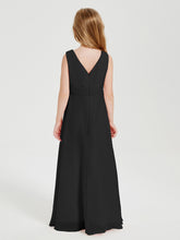Boho Robes de Demoiselle d'Honneur Longues en Mousseline Noir
