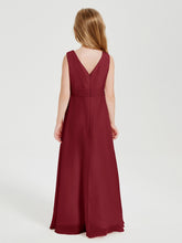 Boho Robes de Demoiselle d'Honneur Longues en Mousseline Bordeaux