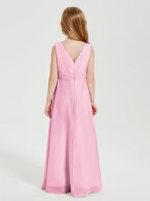 Boho Robes de Demoiselle d'Honneur Longues en Mousseline Rose Bonbon