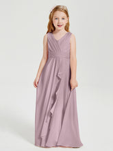 Boho Robes de Demoiselle d'Honneur Longues en Mousseline Dusk