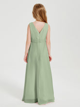 Boho Robes de Demoiselle d'Honneur Longues en Mousseline Sauge Poudrée