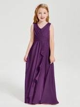 Boho Robes de Demoiselle d'Honneur Longues en Mousseline Raisin