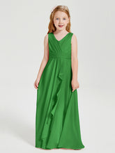 Boho Robes de Demoiselle d'Honneur Longues en Mousseline Vert