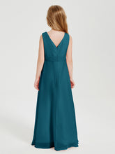 Boho Robes de Demoiselle d'Honneur Longues en Mousseline Bleu Encre