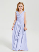 Boho Robes de Demoiselle d'Honneur Longues en Mousseline Lavande