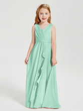 Boho Robes de Demoiselle d'Honneur Longues en Mousseline Vert Menthe