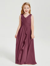 Boho Robes de Demoiselle d'Honneur Longues en Mousseline Mûre