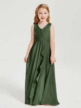 Boho Robes de Demoiselle d'Honneur Longues en Mousseline Olive Verte