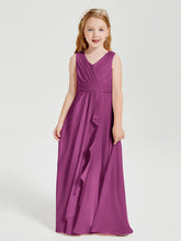 Boho Robes de Demoiselle d'Honneur Longues en Mousseline Orchidee