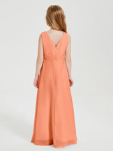 Boho Robes de Demoiselle d'Honneur Longues en Mousseline Papaye