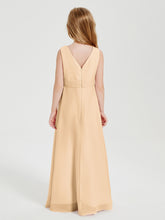 Boho Robes de Demoiselle d'Honneur Longues en Mousseline Pêche