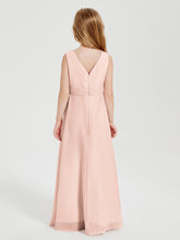 Boho Robes de Demoiselle d'Honneur Longues en Mousseline Rose Perle