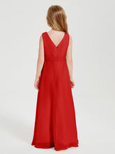 Boho Robes de Demoiselle d'Honneur Longues en Mousseline Rouge