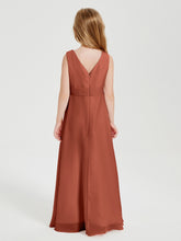 Boho Robes de Demoiselle d'Honneur Longues en Mousseline Rouille