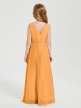 Boho Robes de Demoiselle d'Honneur Longues en Mousseline Mandarine