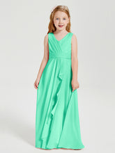 Boho Robes de Demoiselle d'Honneur Longues en Mousseline Turquoise