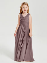 Boho Robes de Demoiselle d'Honneur Longues en Mousseline Vintage Mauve