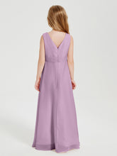 Boho Robes de Demoiselle d'Honneur Longues en Mousseline Glycine