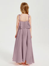 Robes de Demoiselle d'Honneur Junior en Mousseline avec Nœud Papillon Dusk