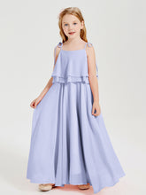 Robes de Demoiselle d'Honneur Junior en Mousseline avec Nœud Papillon Lavande