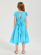 Robes de Demoiselle d'Honneur Junior en Mousseline à Longueur de Mollet Piscine