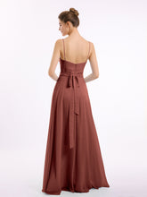 Spaghetti Bretelle Col En Cœur Mousseline Robe terracotta