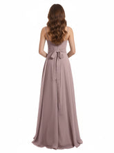 Spaghetti Bretelle Col En Cœur Mousseline Robe Vintage Mauve