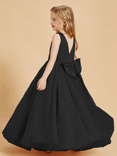 Robes de Demoiselle d'Honneur Junior en Tulle avec Haut en Satin Noir