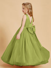 Robes de Demoiselle d'Honneur Junior en Tulle avec Haut en Satin Trèfle