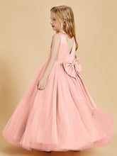 Robes de Demoiselle d'Honneur Junior en Tulle avec Haut en Satin Corail