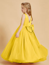 Robes de Demoiselle d'Honneur Junior en Tulle avec Haut en Satin Souci