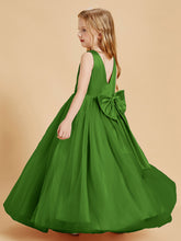Robes de Demoiselle d'Honneur Junior en Tulle avec Haut en Satin Mousse