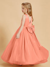 Robes de Demoiselle d'Honneur Junior en Tulle avec Haut en Satin Crépuscule