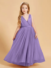 Robes de Demoiselle d'Honneur Junior en Tulle avec Haut en Satin Tahiti