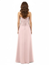Col en Cœur Sans Bretelles Mousseline Robe Demoiselle d'honneur Rose Poudré