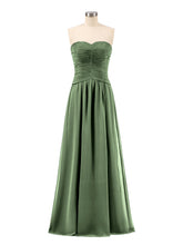 Col en Cœur Sans Bretelles Mousseline Robe Demoiselle d'honneur Olive Verte