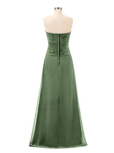 Col en Cœur Sans Bretelles Mousseline Robe Demoiselle d'honneur Olive Verte