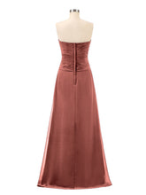 Col en Cœur Sans Bretelles Mousseline Robe Demoiselle d'honneur terracotta