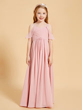 Robes de Demoiselle d'Honneur Junior à Hors de l'Épaule Rose Poudré
