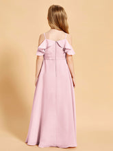 Robes de Demoiselle d'Honneur Junior à Hors de l'Épaule Rose Pâle