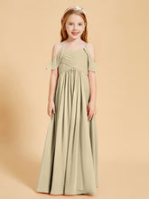 Robes de Demoiselle d'Honneur Junior à Hors de l'Épaule Champagne